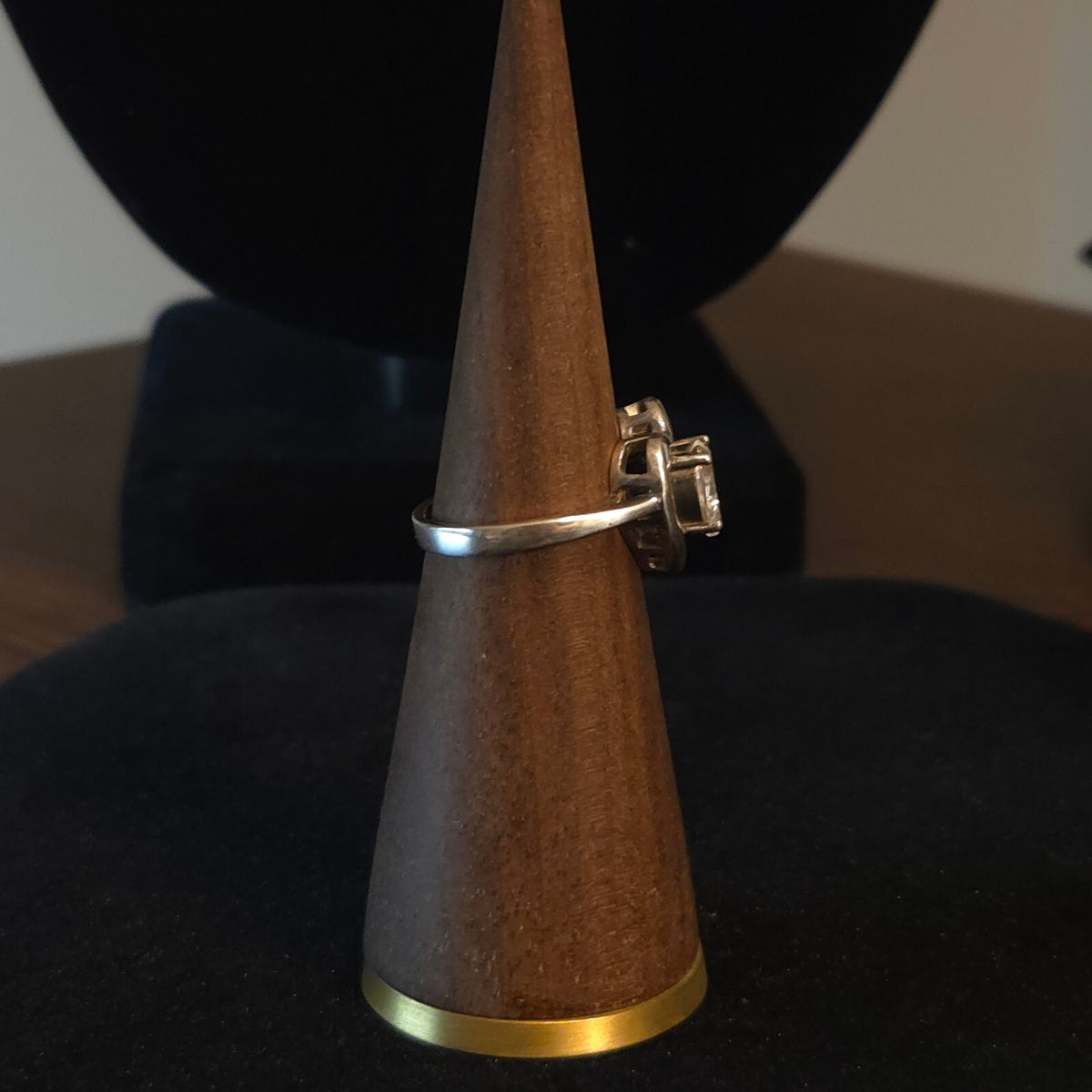 Vintage Size 7 Sterling Silver DQ Diamonique Heart CZ Ring