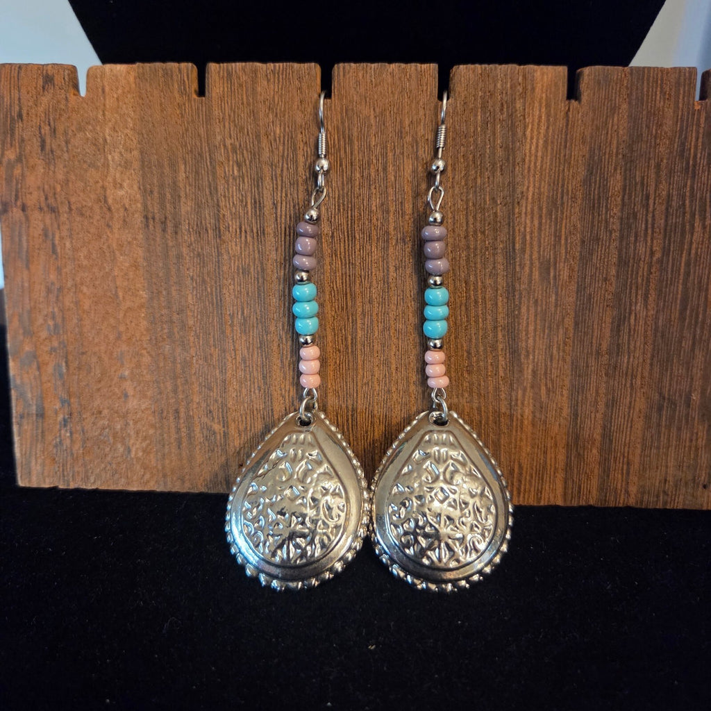 Silver-Tone Boho Dangle Earrings (3.5" Long)