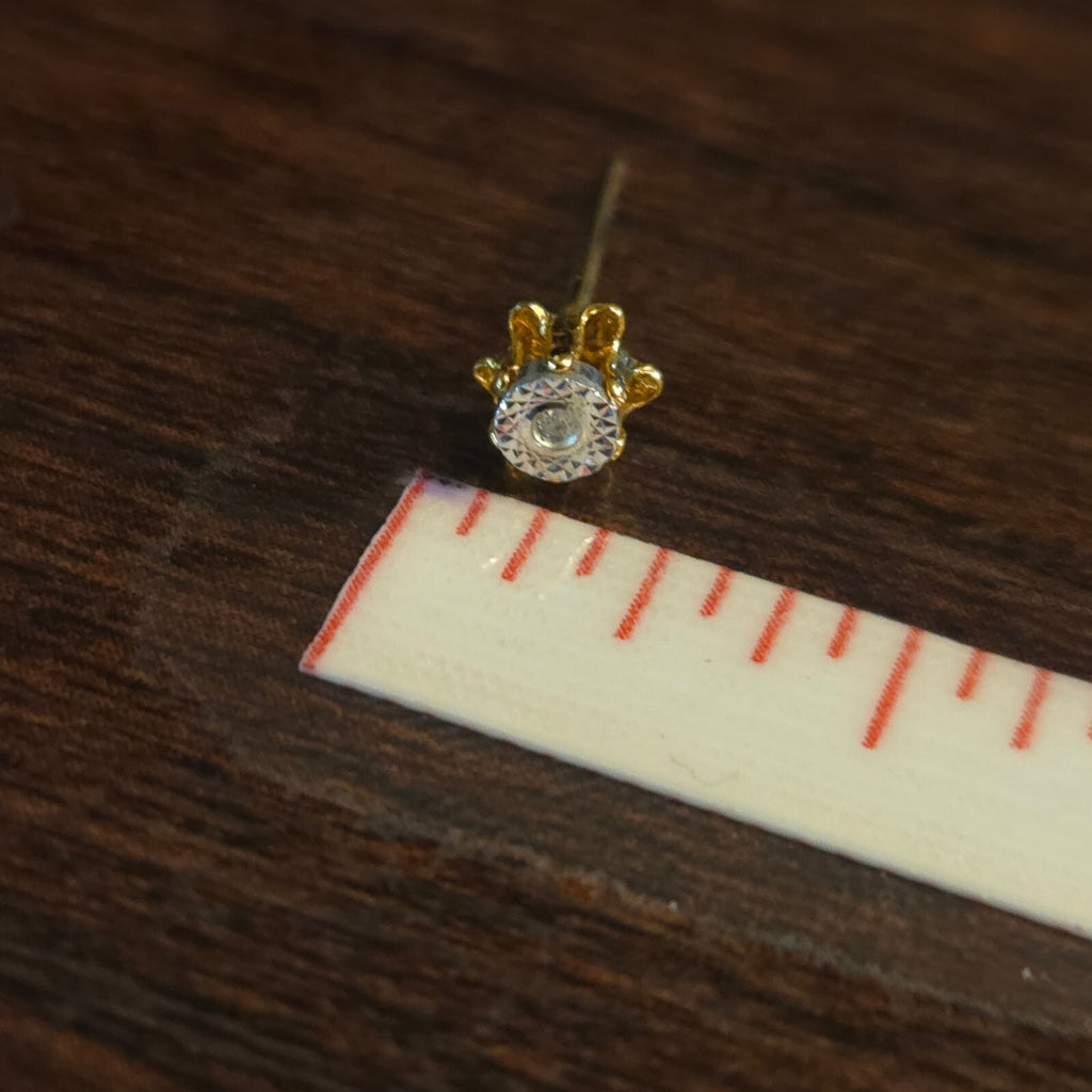 Vintage Silver and Gold-Tone Buttercup Stud Earrings