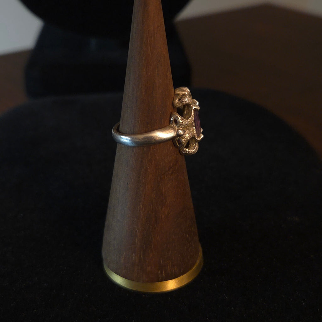 Vintage Size 7 Sterling Silver Kabana Amethyst Ring