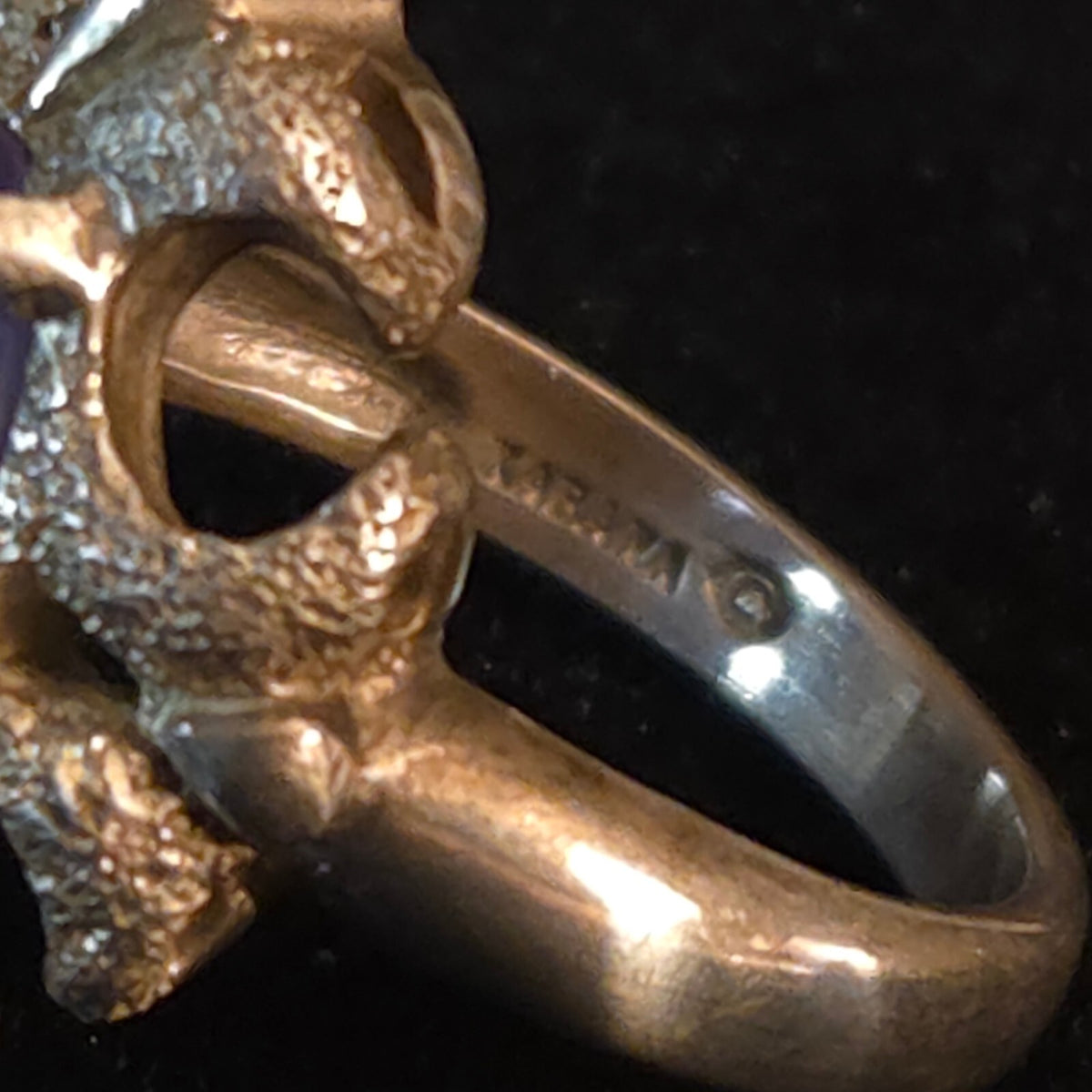 Vintage Size 7 Sterling Silver Kabana Amethyst Ring
