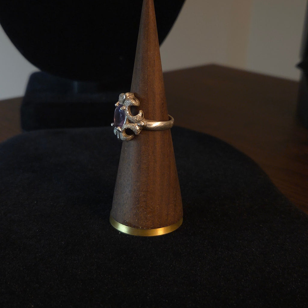 Vintage Size 7 Sterling Silver Kabana Amethyst Ring