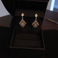 Vintage Sterling Silver Diamond Shape Dangle Earrings