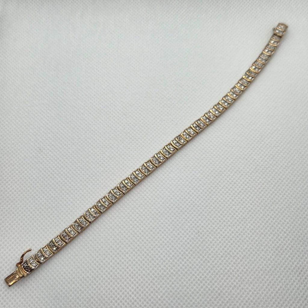 Vintage 8" Gold over Sterling Silver Tennis Bracelet