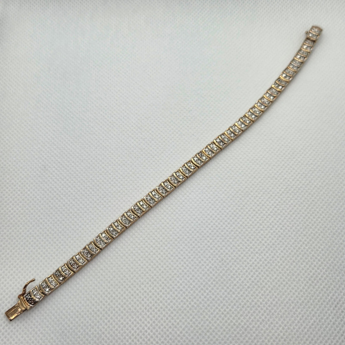 Vintage 8" Gold over Sterling Silver Tennis Bracelet