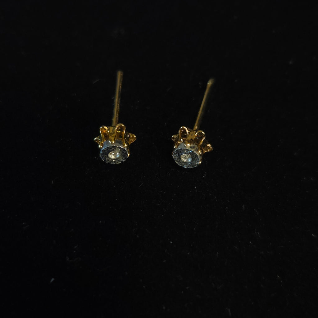 Vintage Silver and Gold-Tone Buttercup Stud Earrings