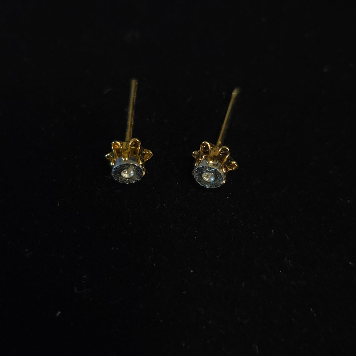 Vintage Silver and Gold-Tone Buttercup Stud Earrings