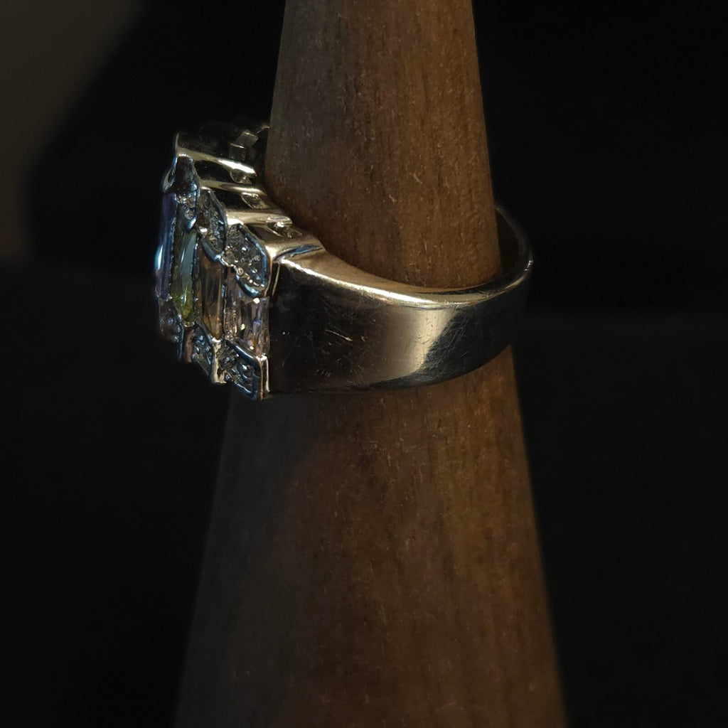 Vintage Size 6 18K GE Rainbow CZ Ring