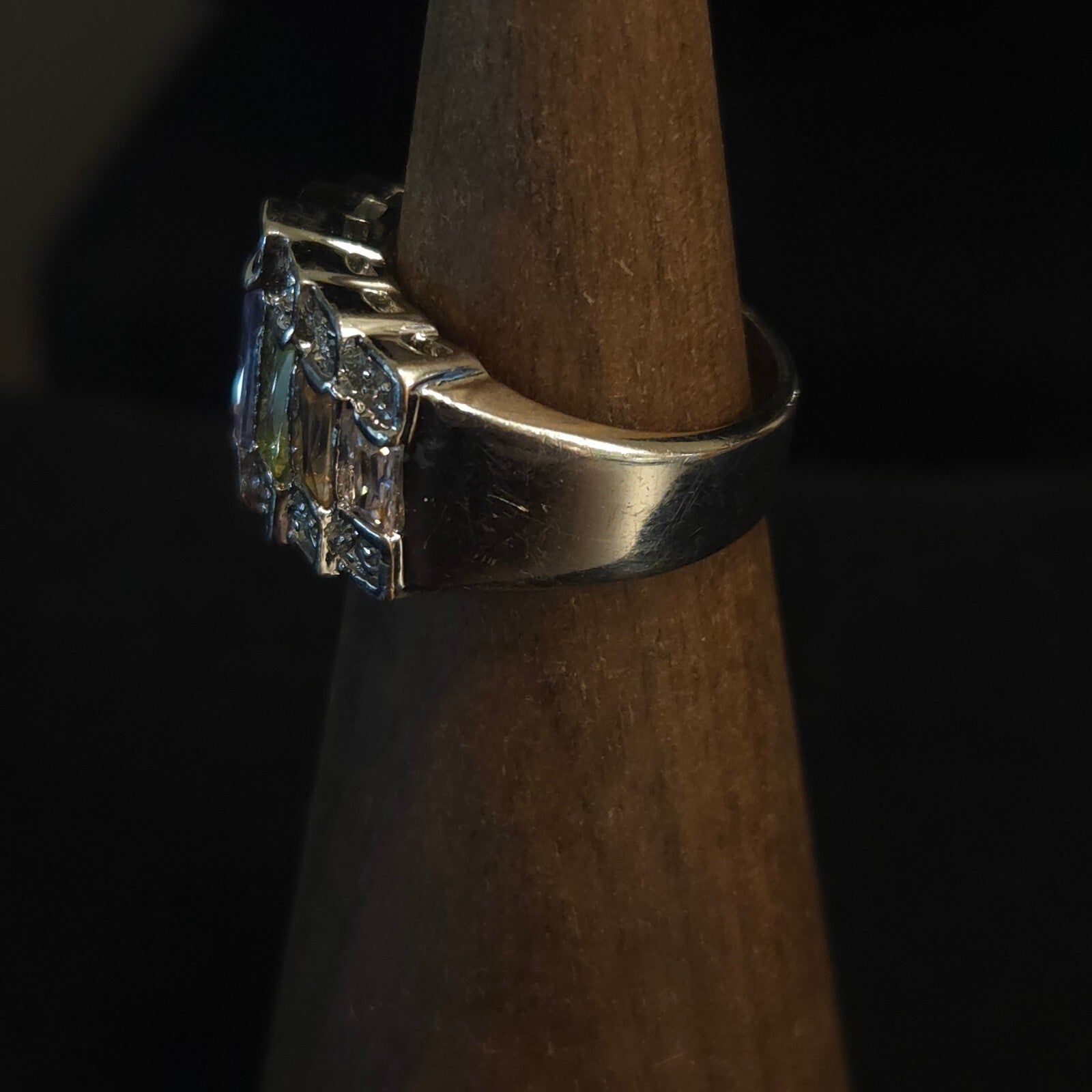 Vintage Size 6 18K GE Rainbow CZ Ring