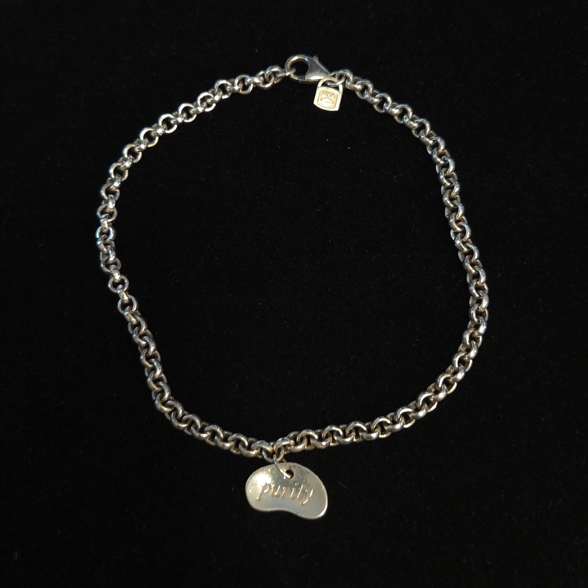 Sterling. 999 Silver Purity Bean Rolo Bracelet