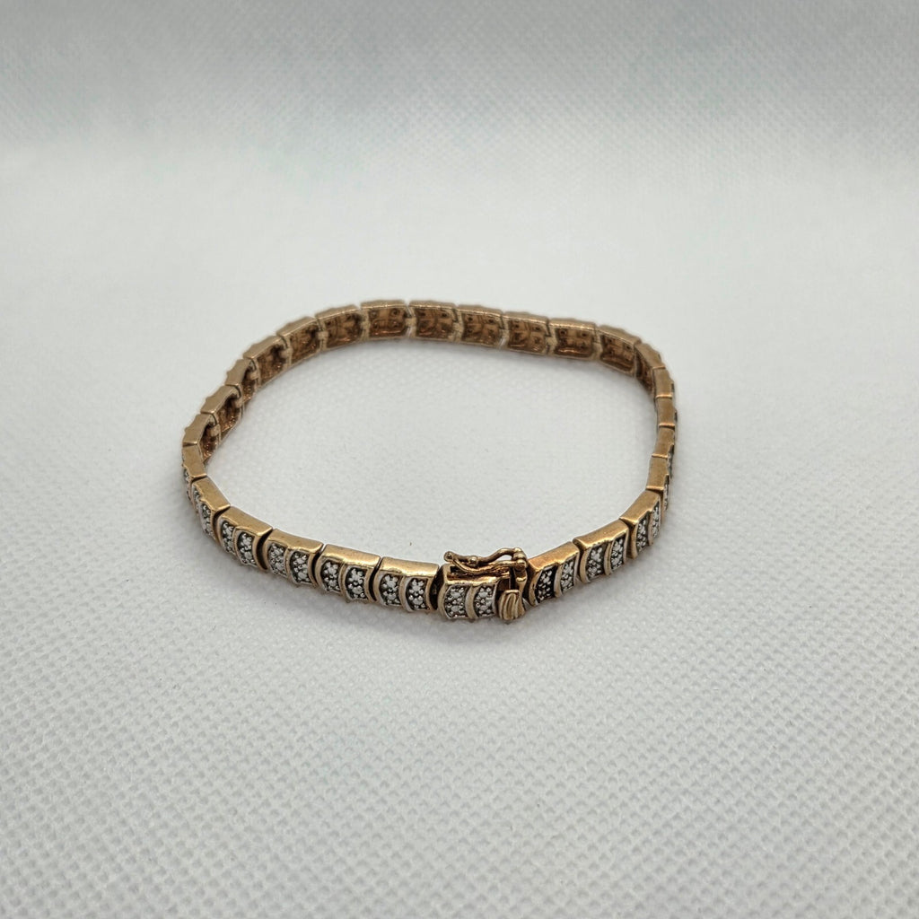 Vintage 8" Gold over Sterling Silver Tennis Bracelet