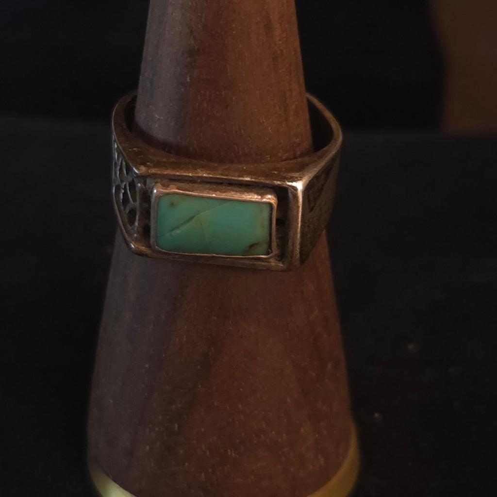Vintage Size 10 Sterling Silver SW Turquoise Ring