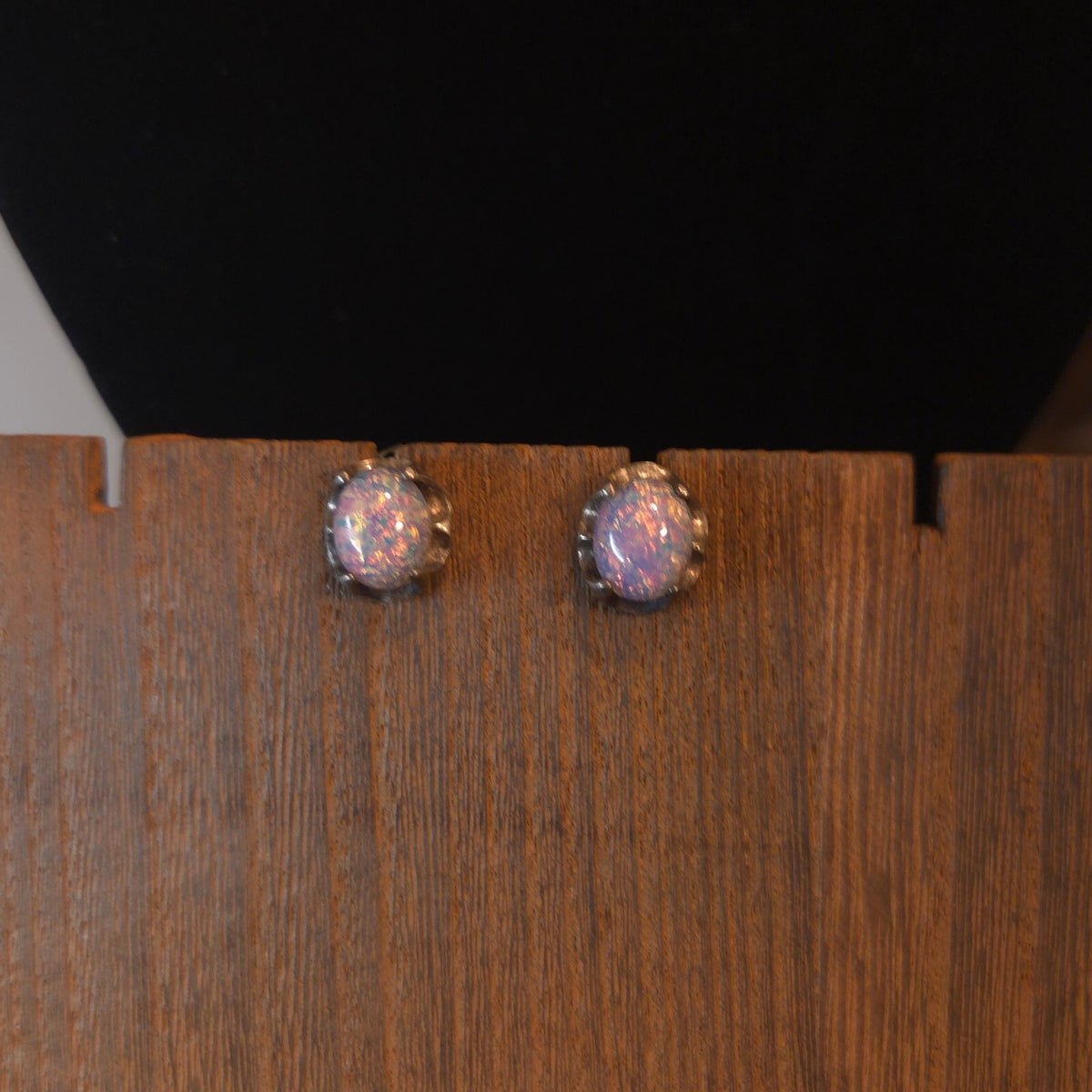 Sterling Silver Opal Stud Earrings