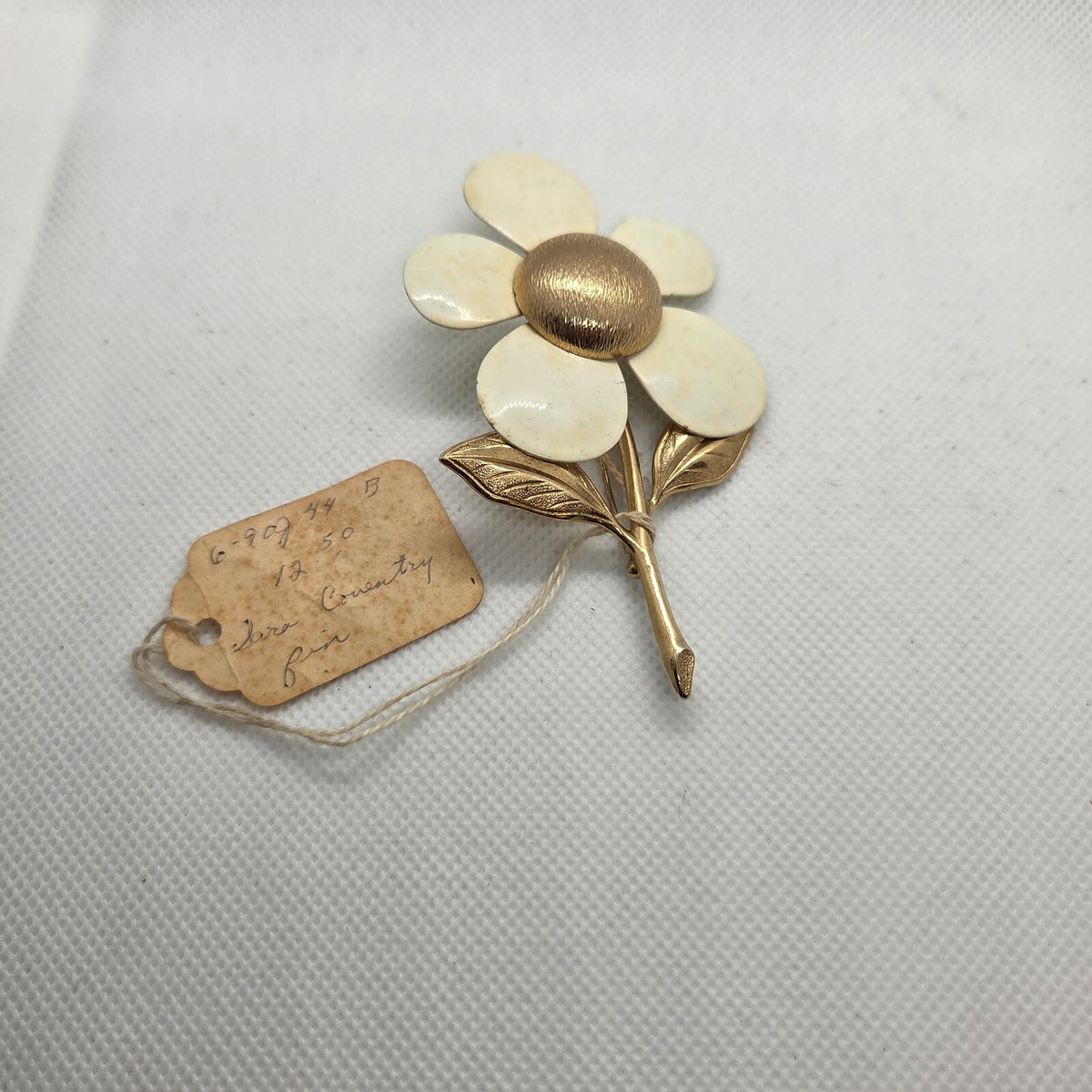 Vintage 4" Sarah Coventry Gold-Tone Daisy Flower Brooch