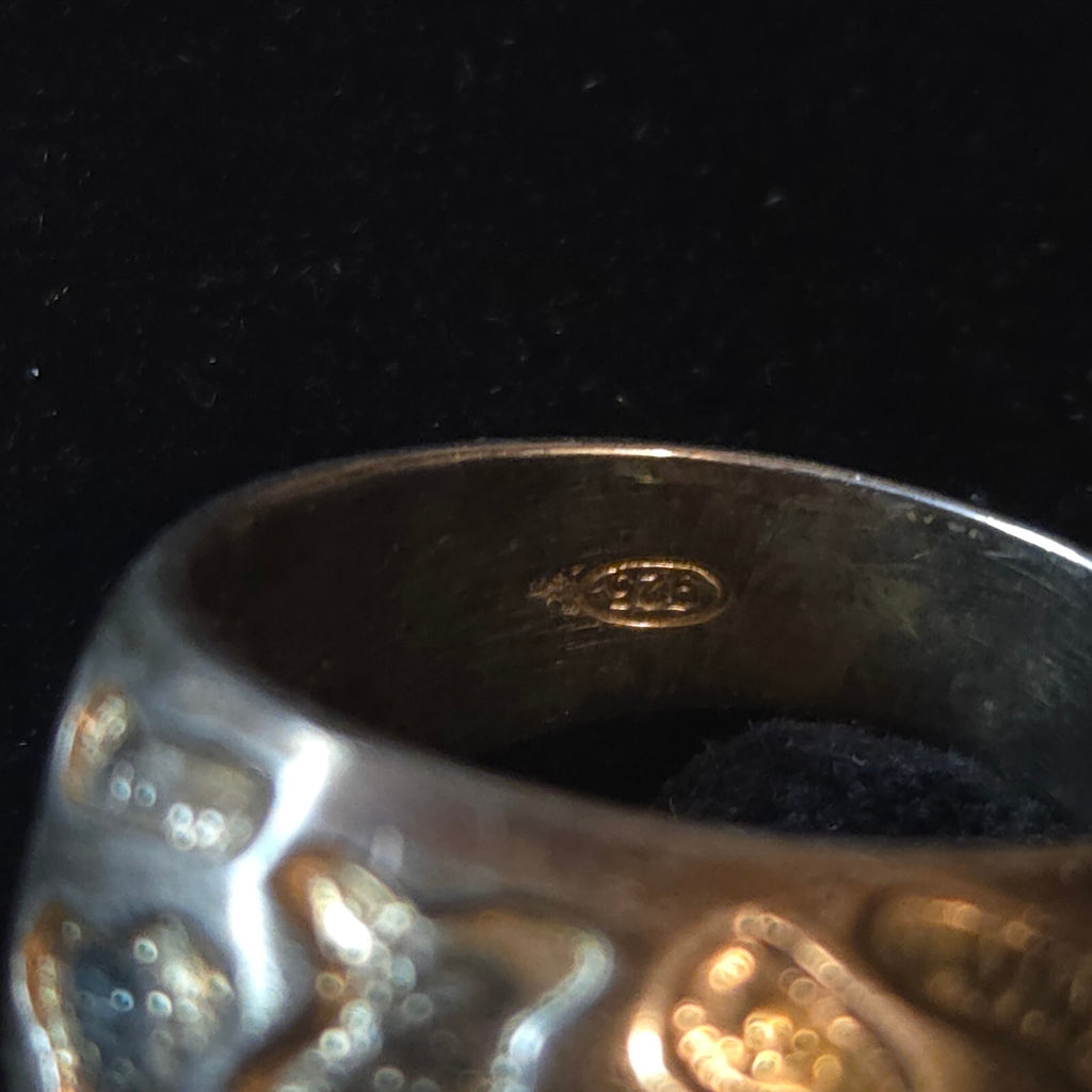 Vintage Sterling Silver Crater or Leopard Print Ring