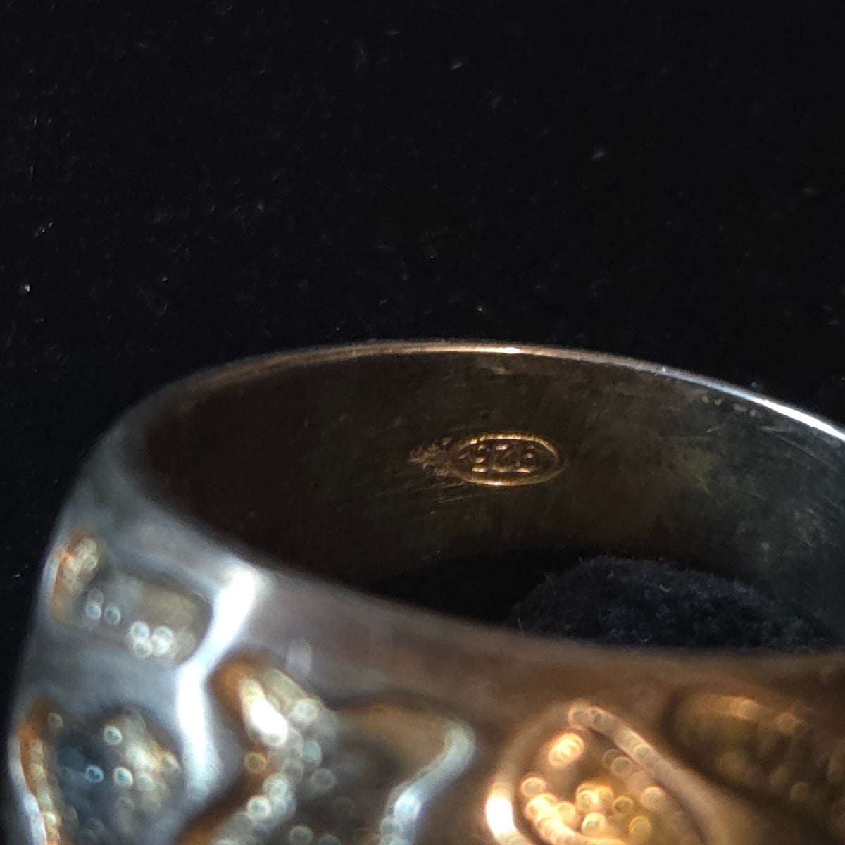 Vintage Sterling Silver Crater or Leopard Print Ring