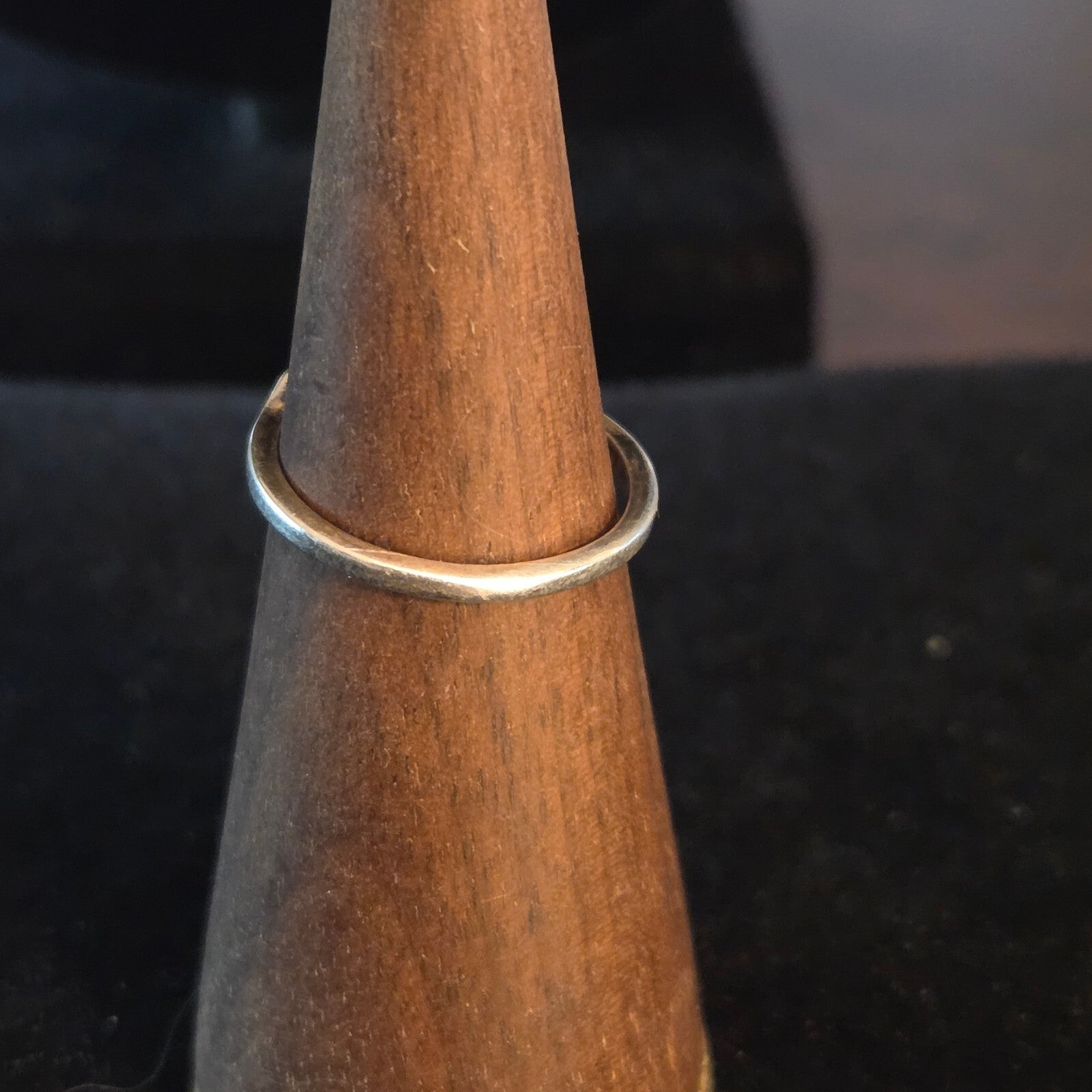 Vintage Size 8 Sterling Silver with Black Oval Sapphire Ring