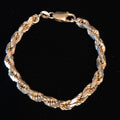 Vintage Sterling Silver 4MM Diamond-Cut Rope Chain Bracelet