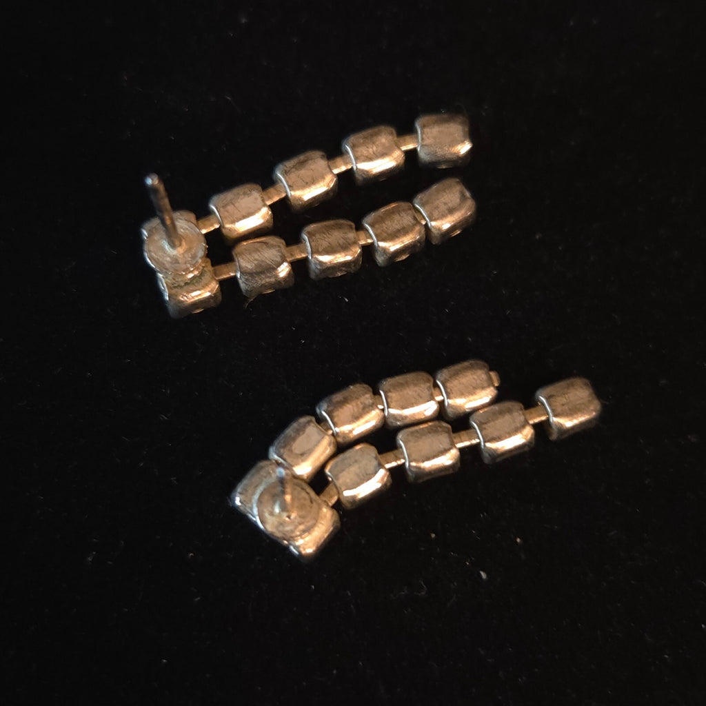 Double Drop Rhinestone Post Earrings