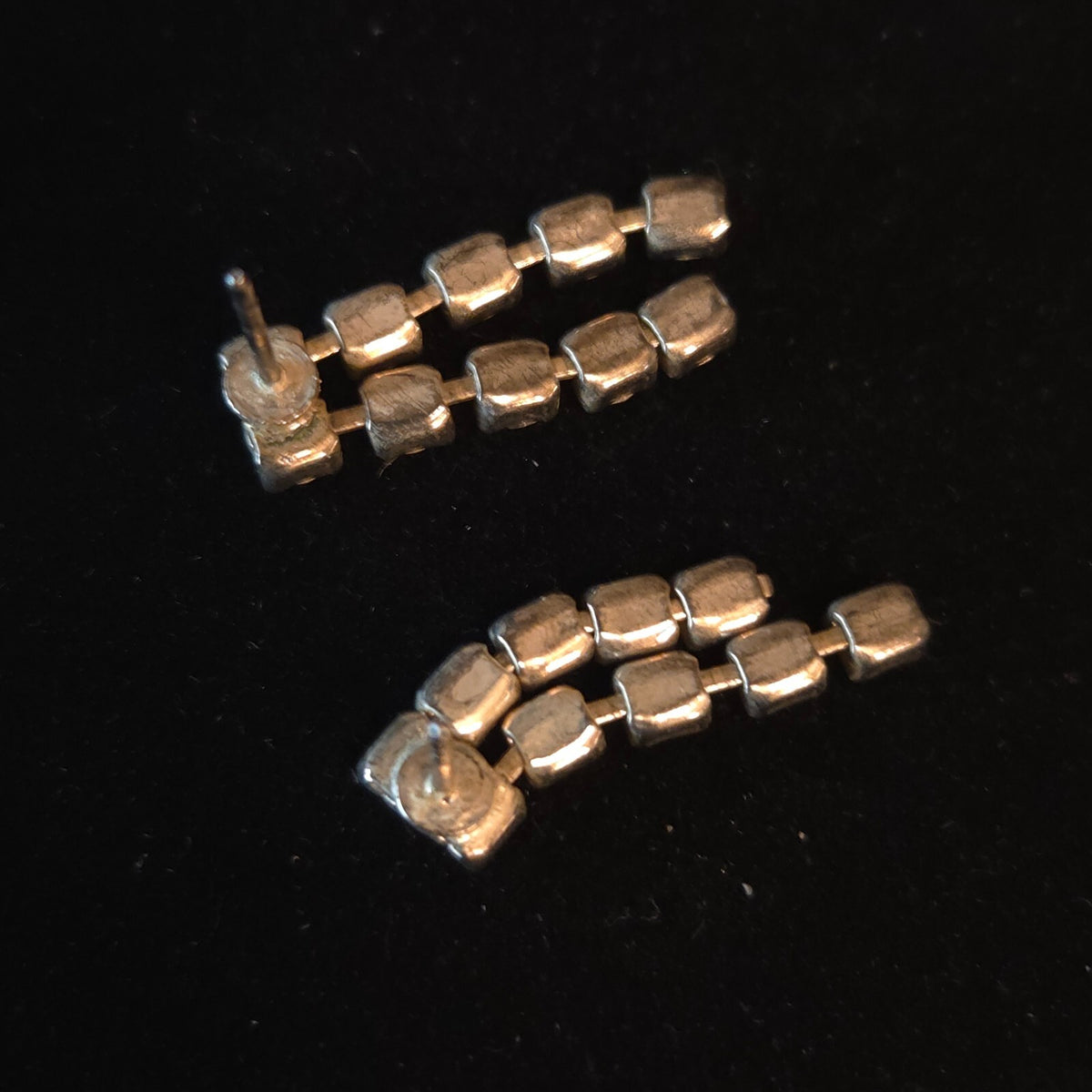 Double Drop Rhinestone Post Earrings