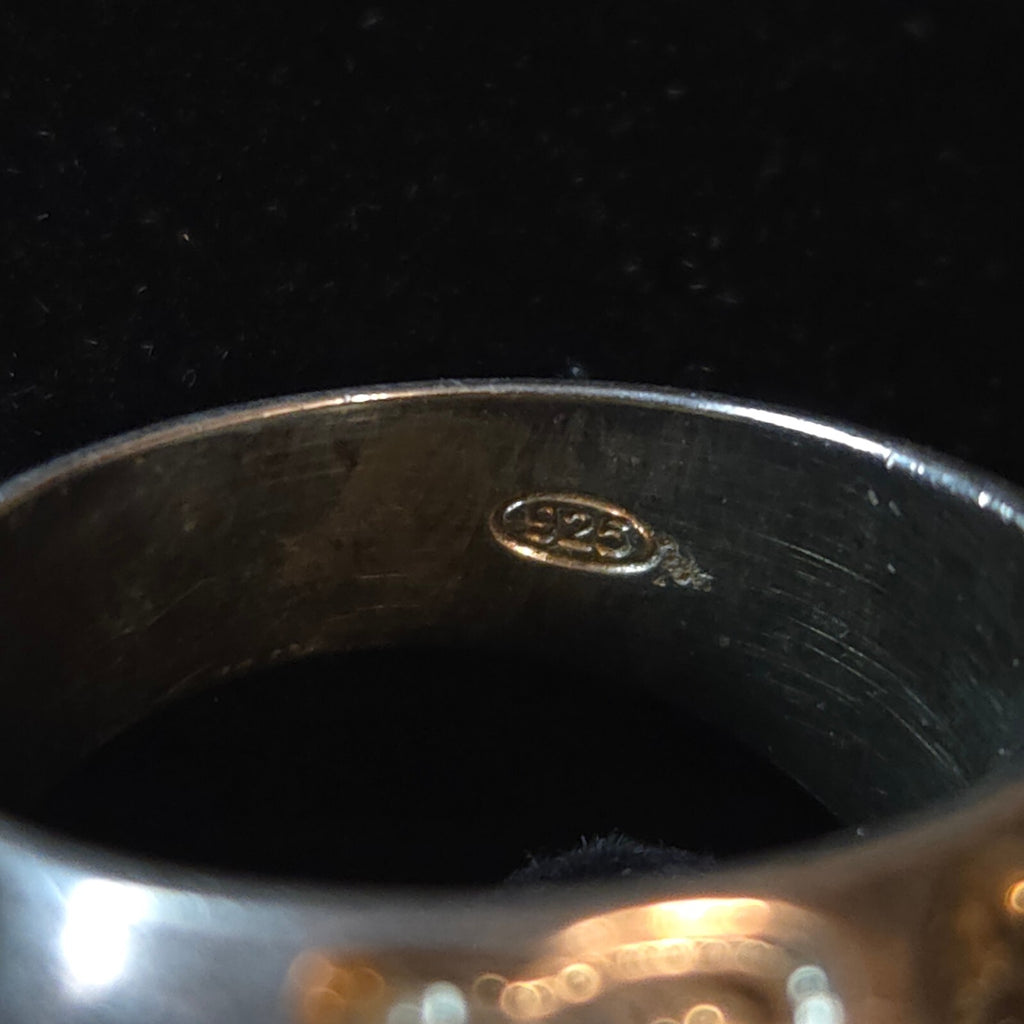 Vintage Sterling Silver Crater or Leopard Print Ring