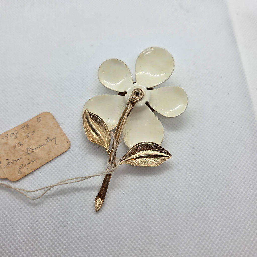 Vintage 4" Sarah Coventry Gold-Tone Daisy Flower Brooch