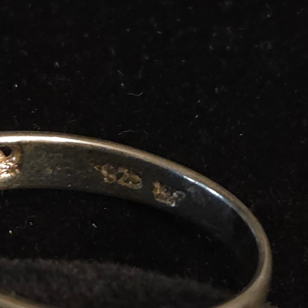 Vintage Size 6 Sterling Silver Filigree Ring with Center CZ