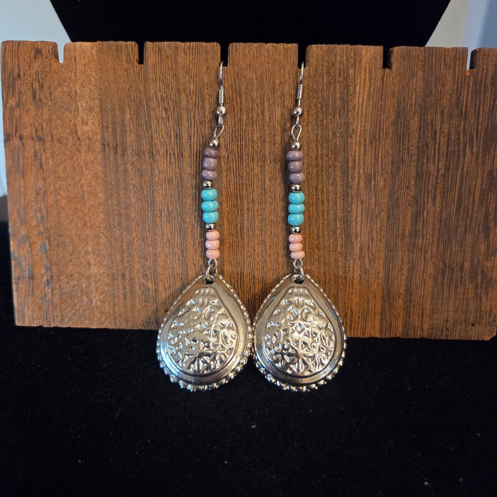 Silver-Tone Boho Dangle Earrings (3.5" Long)