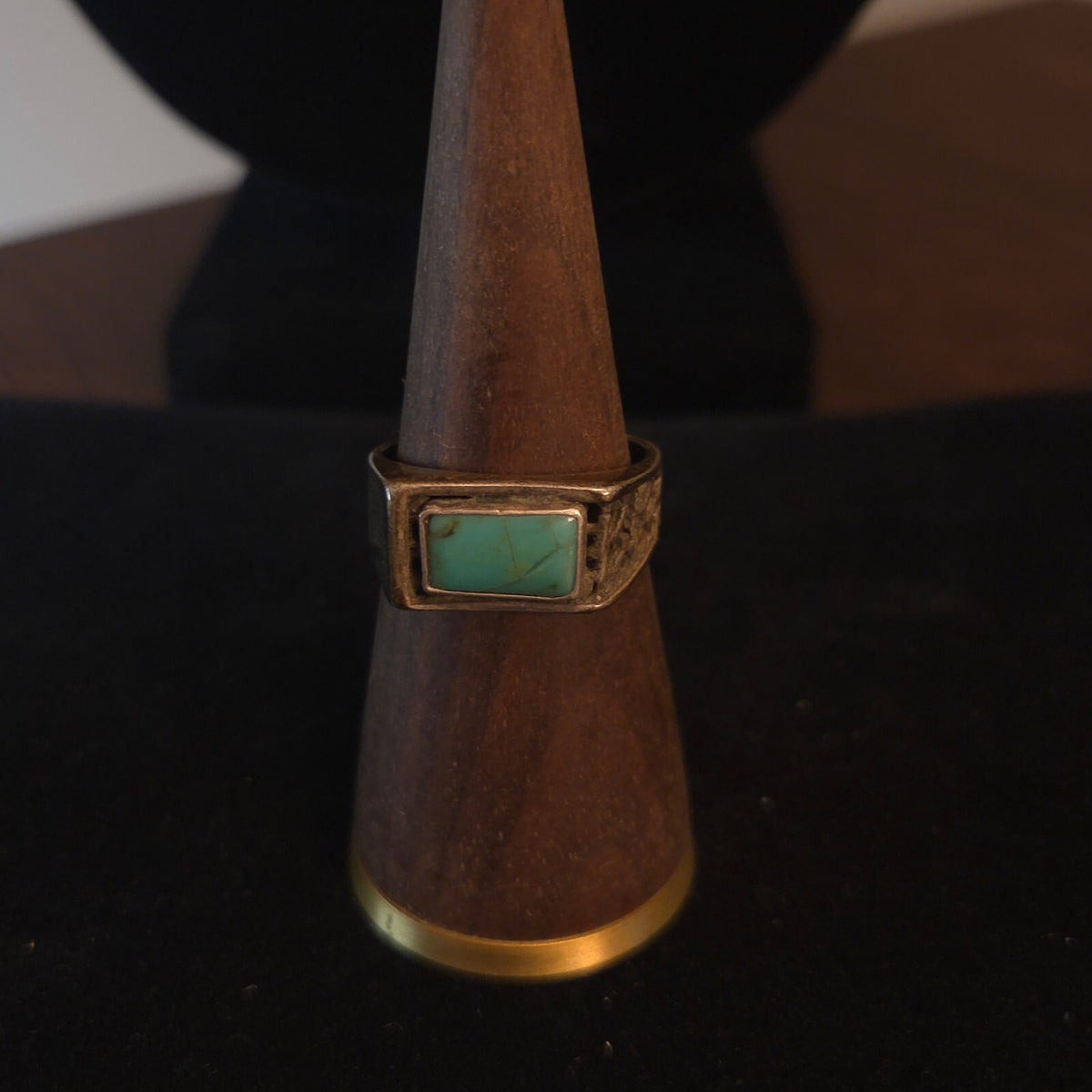 Vintage Size 10 Sterling Silver SW Turquoise Ring