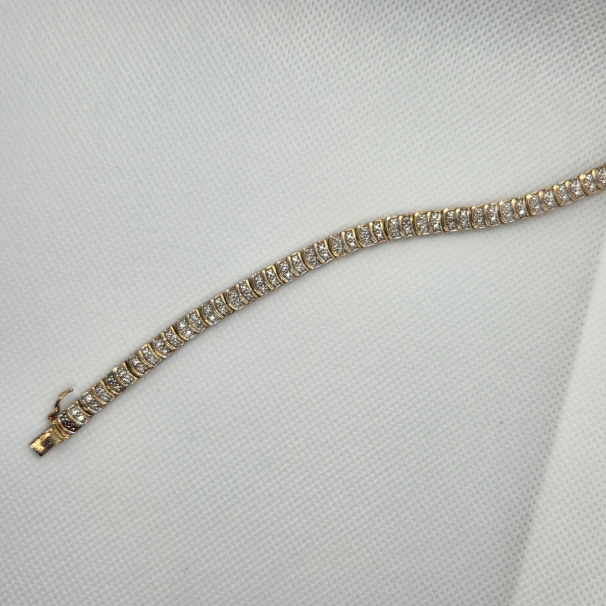 Vintage 8" Gold over Sterling Silver Tennis Bracelet