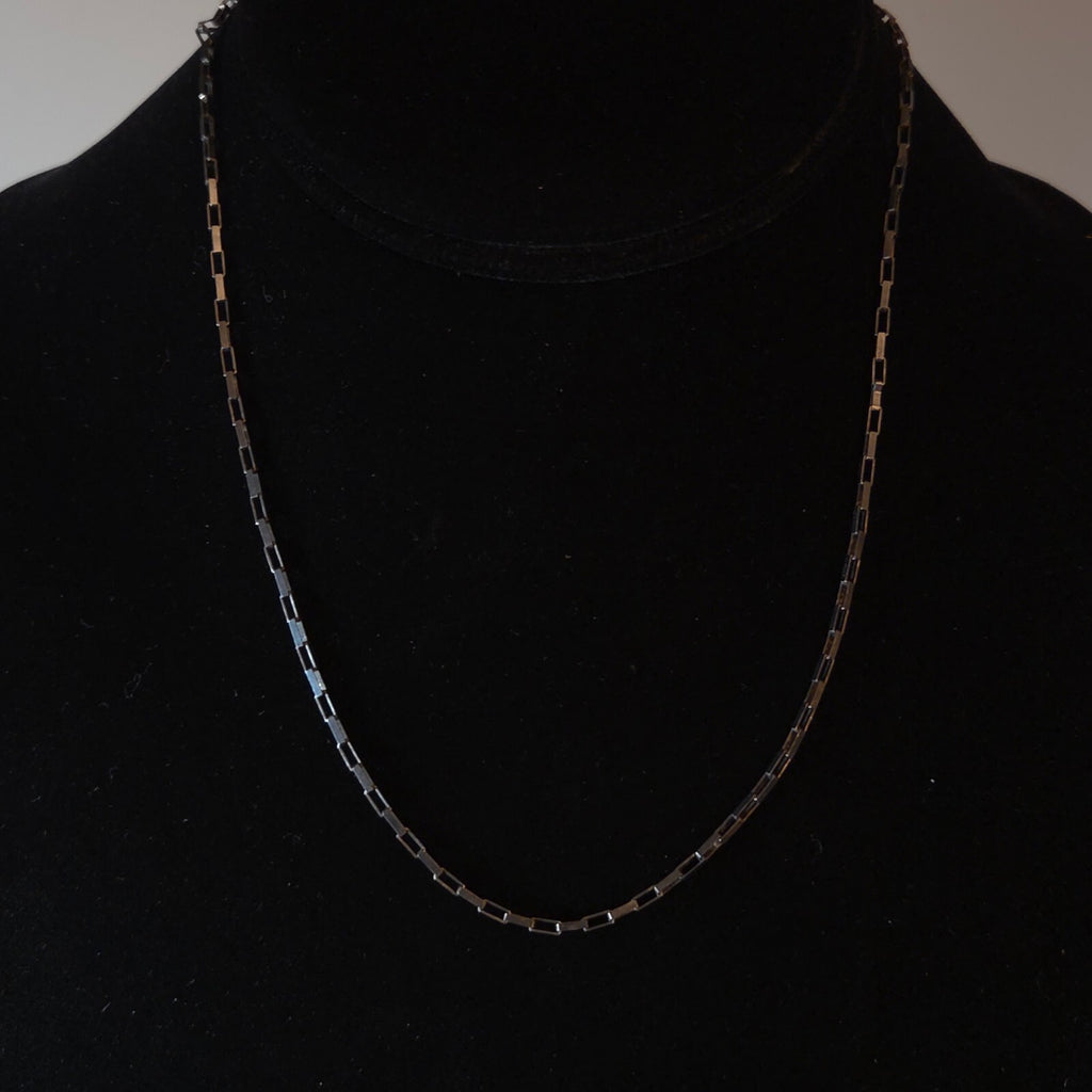 Vintage 18" Sterling Silver Black Plated Paperclip Chain