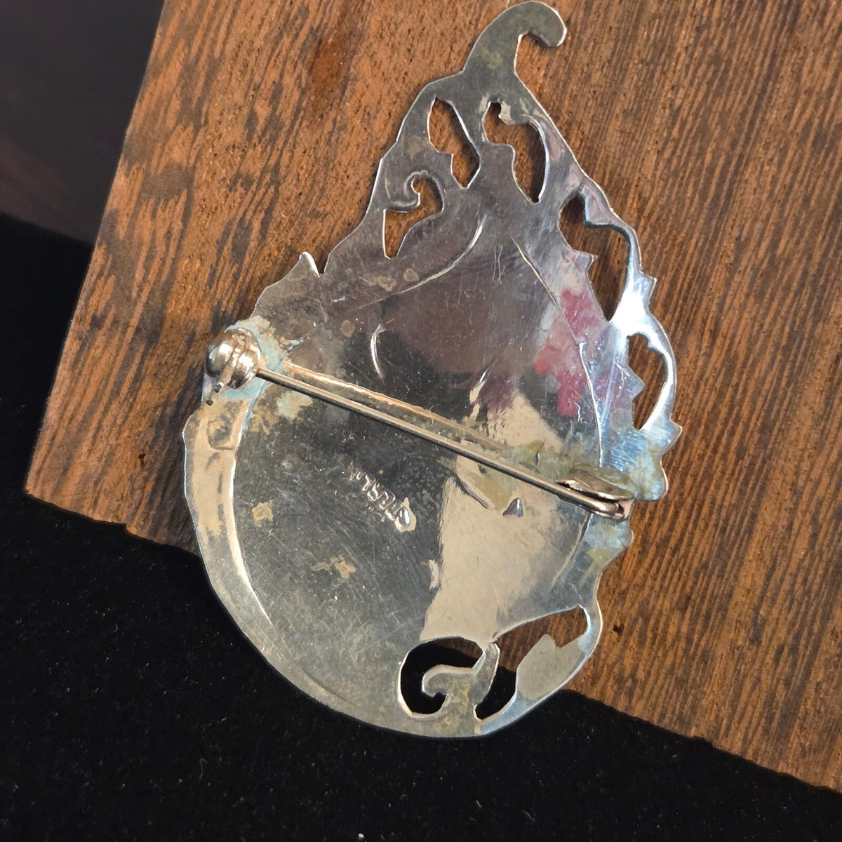 Vintage Siam Sterling Silver Niello Brooch