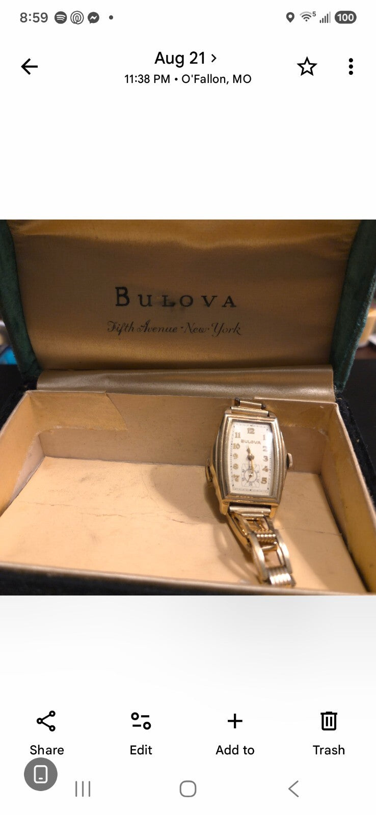 Vintage 1938 Bulova Ranger Watch with Presentation Box
