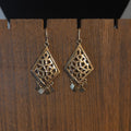 Gold-toned triagle filigree Dangle Earrings