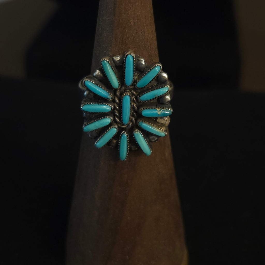 Vintage Size 6 C-R Zunie Turquoise Ring