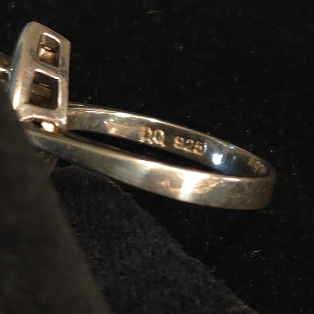 Vintage Size 7 Sterling Silver DQ Diamonique Heart CZ Ring