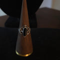 Vintage Size 7 Sterling Silver & Oval Black Tourmaline Ring