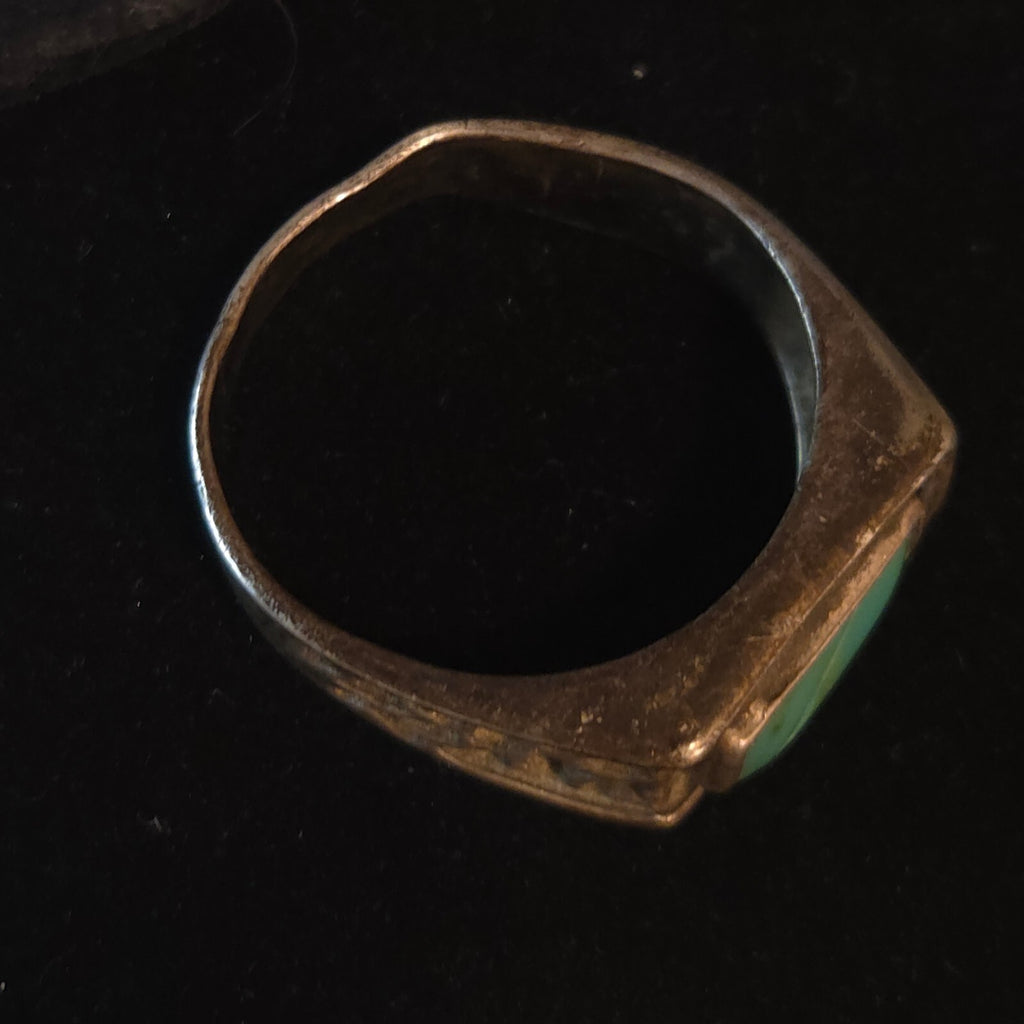 Vintage Size 10 Sterling Silver SW Turquoise Ring