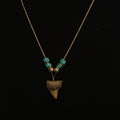 Sterling Silver 18" Turquoise & Sharks Tooth Necklace