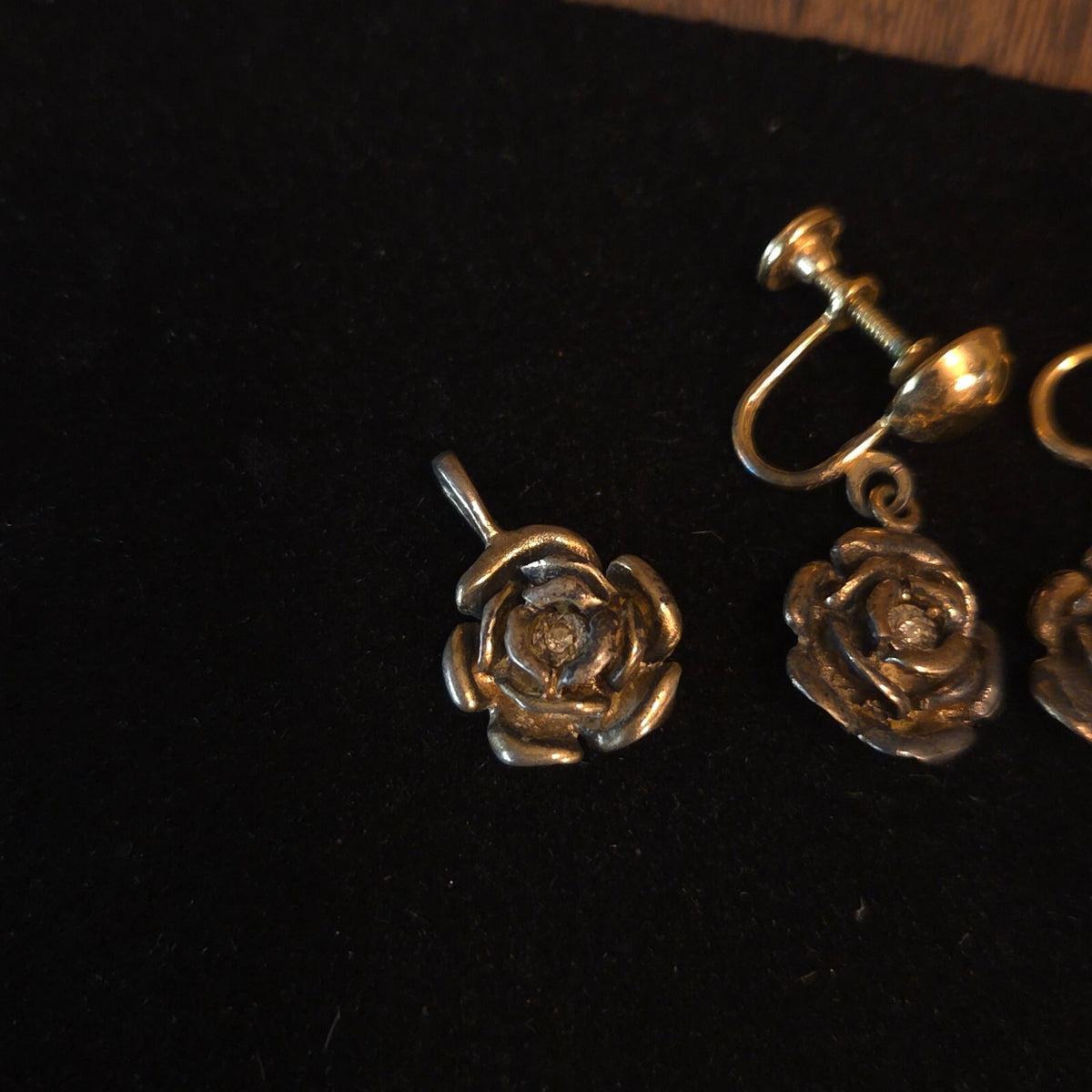 Gold Over Sterling Silver AVON Rose Set