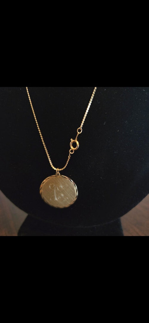 24" Gold-Toned Monogrammed "C" Medallion Necklace
